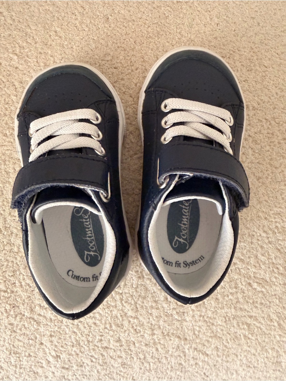 FootMates Navy & White Toddler Sneakers with Velcro Strap